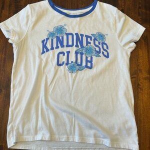 Girls Old Navy  “Kindness Club” White and Blue T-Shirt